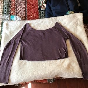 Wild Fable Purple Long Sleeve Crop Top